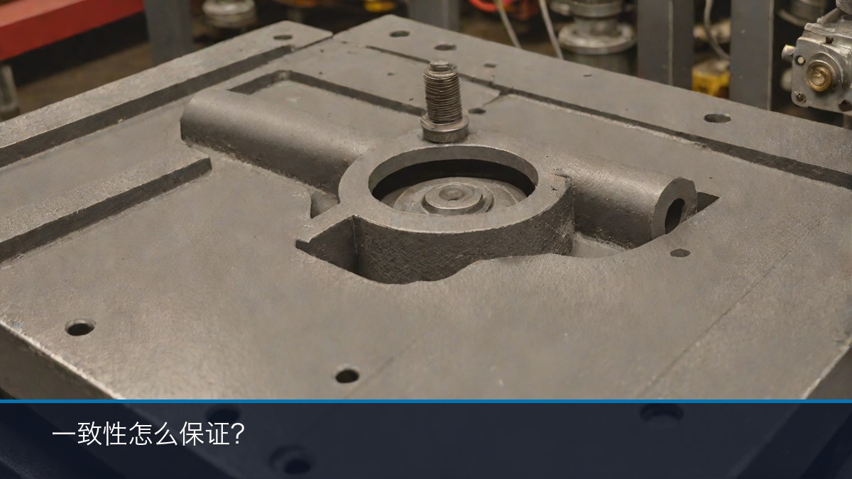 表面一致性示意：同一工件相邻表面的过渡区需要在协议里界定允许的纹理方向与残留