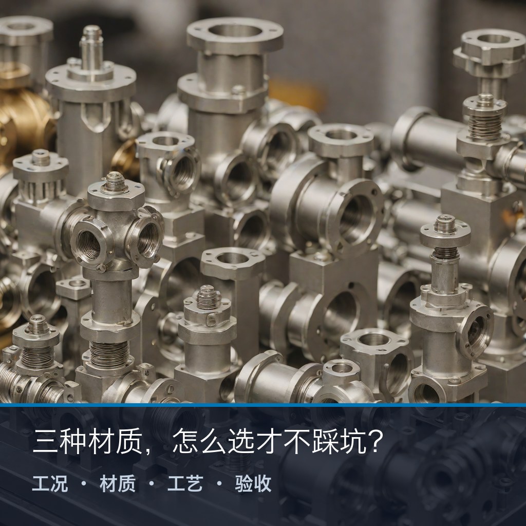 双相不锈钢、镍基合金与钛合金特种合金零部件同框对照（示意）