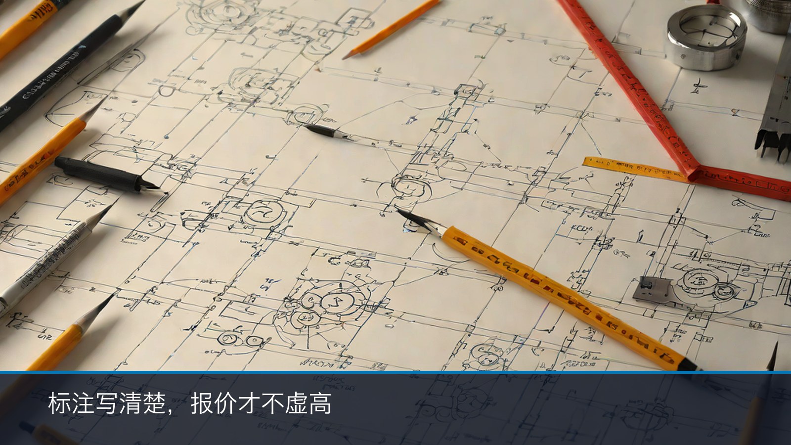 铸件图纸公差标注示意（色块与箭头表意）