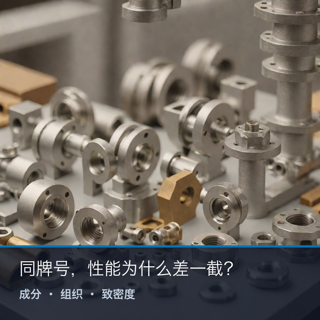镍基合金铸件与材料试样同框对照（示意）
